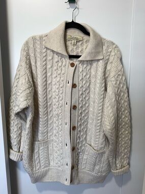 Cabela's Cream Cable Knit Button-Up Cardigan